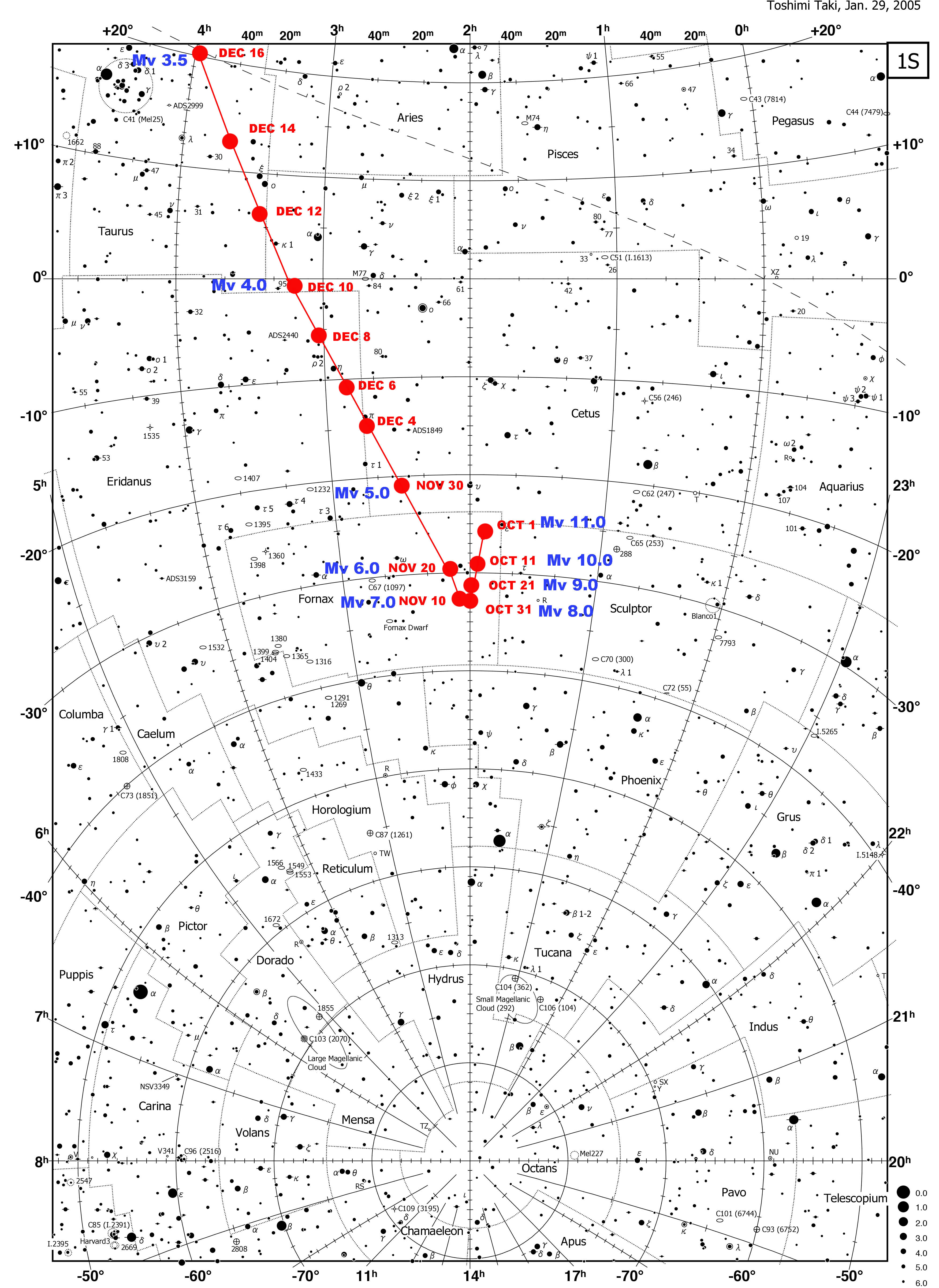 Comet 46p Wirtanen Finder Chart